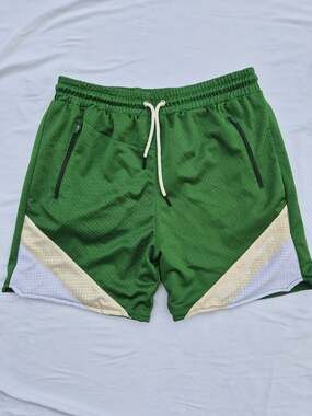 Citizens of Heaven Green and Cream Mesh Basketball Shorts